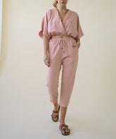 Hemp Cropped Kimono & Jogger Set Fabina